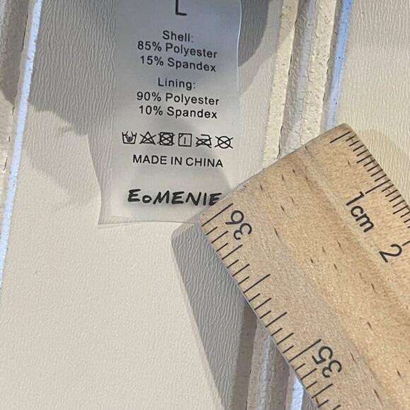 Eomenie Womens One Piece Swimsuit Large Black Ribbed V Neck Tummy Control - Picture 6 of 7